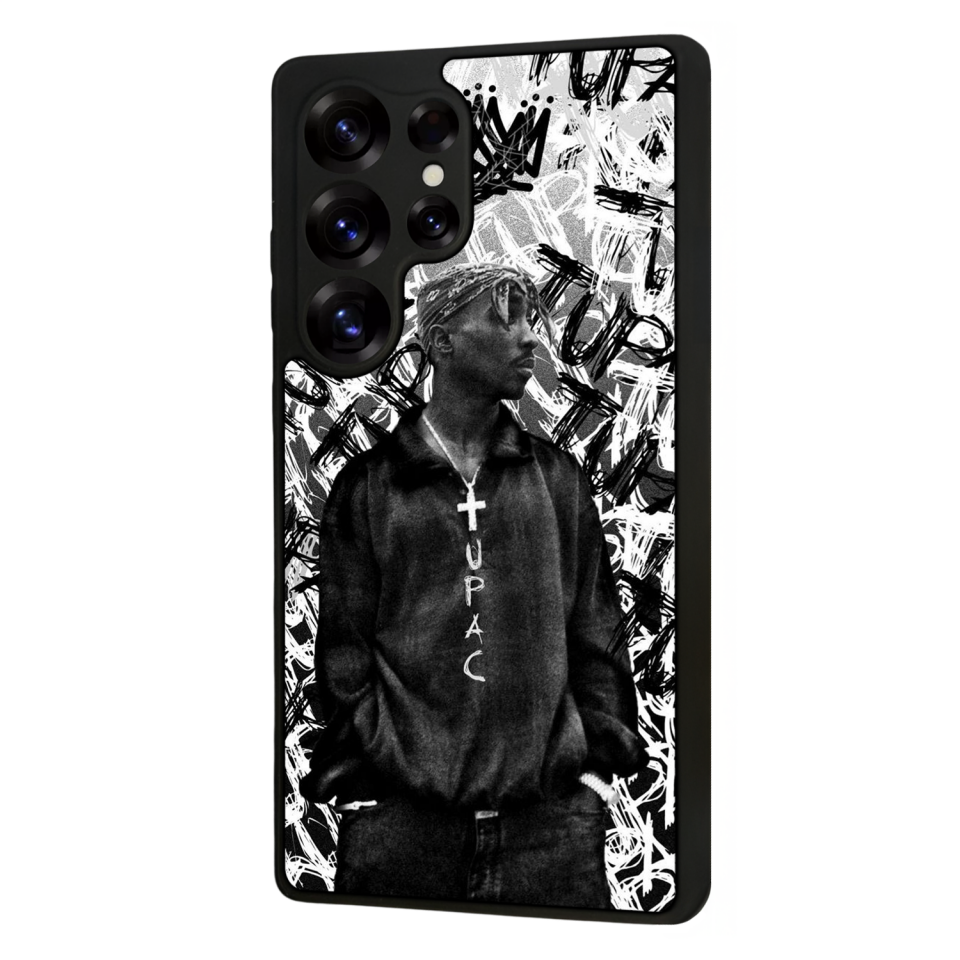 Samsung Galaxy S25 Ultra Uyumlu Tupac Tasarımlı Glossy Premium Kılıf
