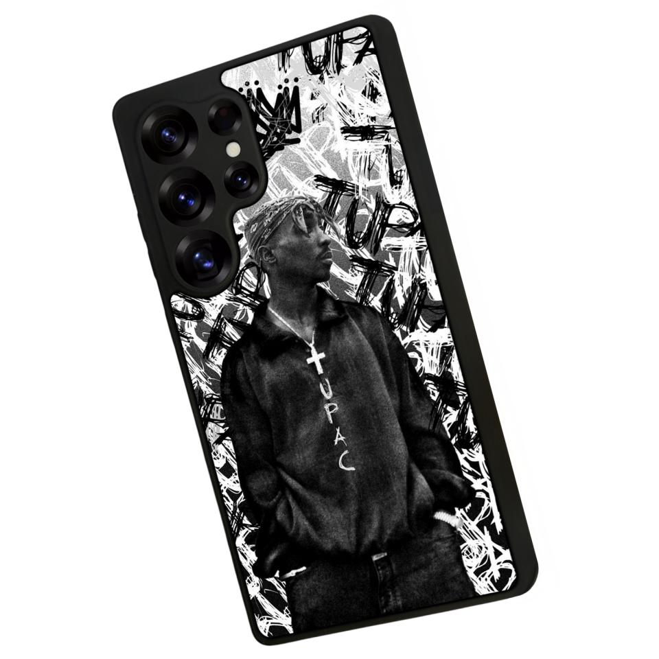 Samsung Galaxy S25 Ultra Uyumlu Tupac Tasarımlı Glossy Premium Kılıf