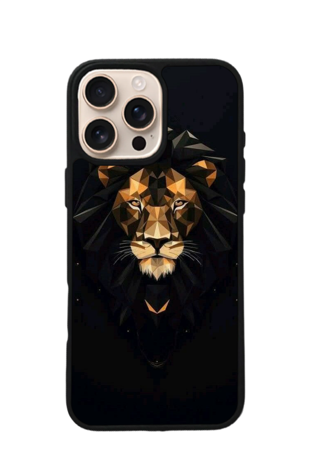 iPhone 15 Pro Uyumlu Aslan Tasarımlı Glossy Premium Kılıf
