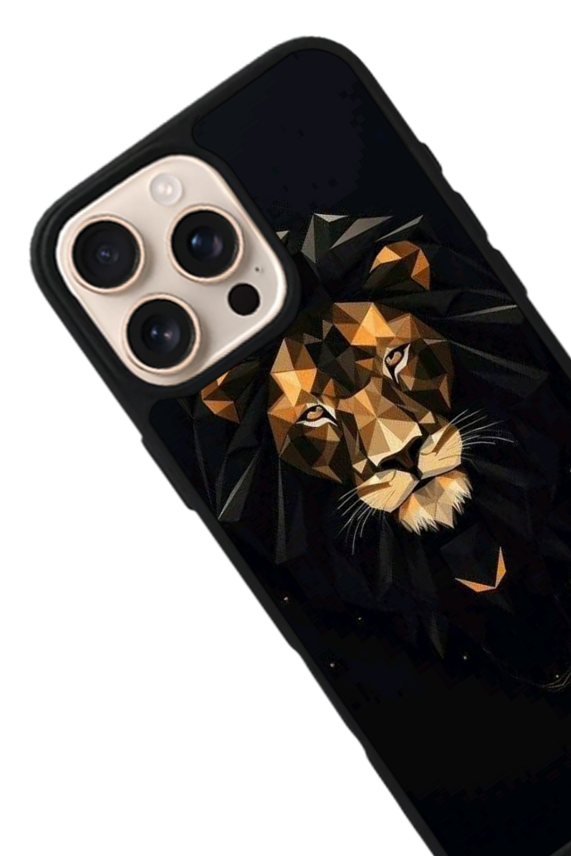 iPhone 15 Pro Uyumlu Aslan Tasarımlı Glossy Premium Kılıf