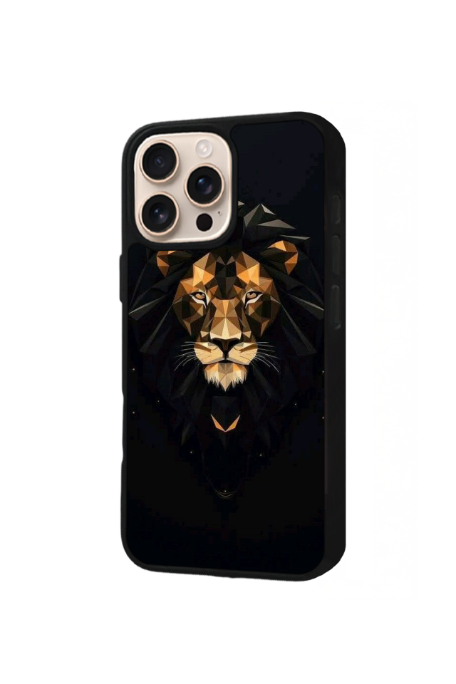 iPhone 15 Pro Uyumlu Aslan Tasarımlı Glossy Premium Kılıf