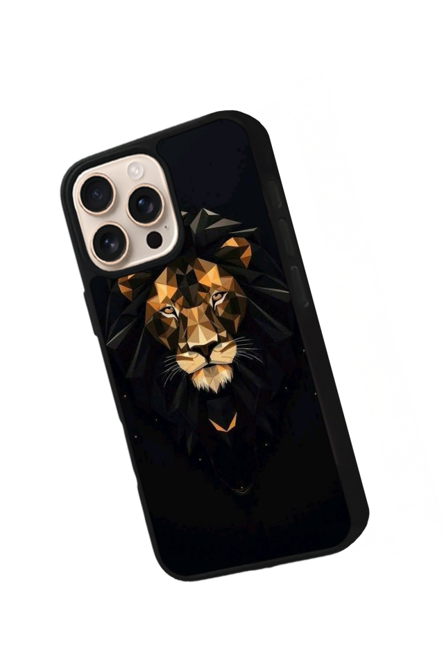 iPhone 15 Pro Uyumlu Aslan Tasarımlı Glossy Premium Kılıf