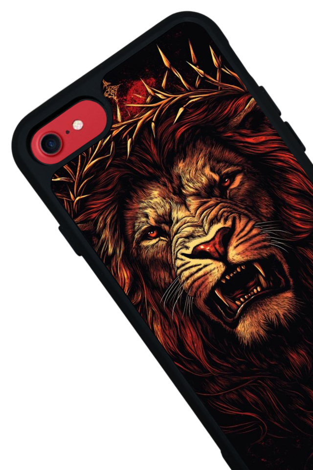 iPhone 8 Uyumlu Aslan Tasarımlı Glossy Premium Kılıf