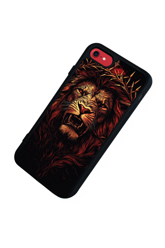 iPhone 8 Uyumlu Aslan Tasarımlı Glossy Premium Kılıf