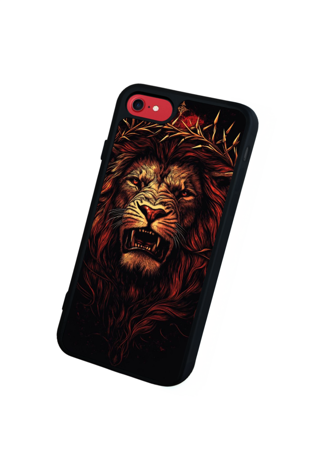 iPhone 8 Uyumlu Aslan Tasarımlı Glossy Premium Kılıf