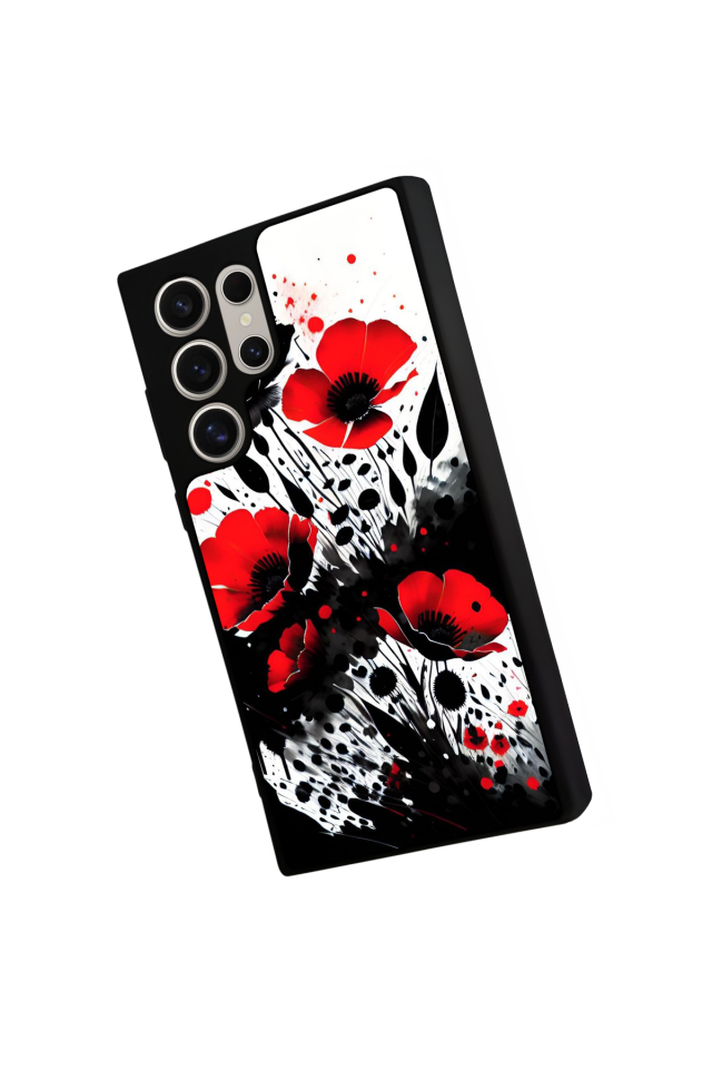 Samsung Galaxy S23 Ultra Uyumlu Floral Tasarımlı Glossy Premium Kılıf