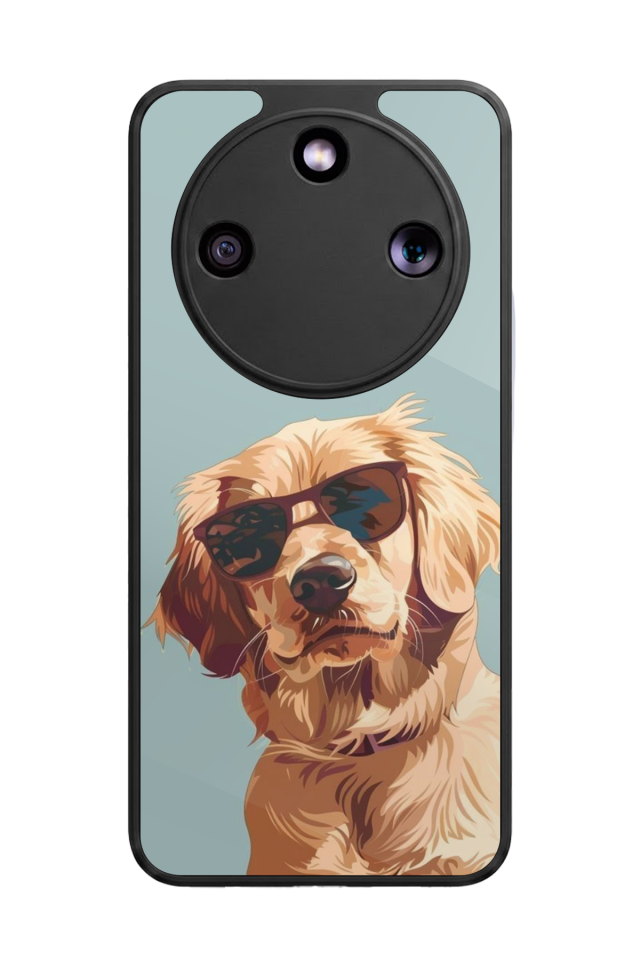 Honor Magic 8 Lite Uyumlu Golden Kopek Tasarımlı Glossy Premium Kılıf