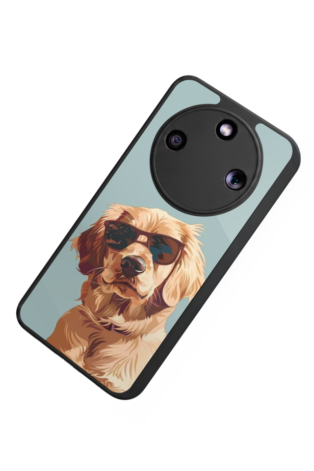 Honor Magic 8 Lite Uyumlu Golden Kopek Tasarımlı Glossy Premium Kılıf