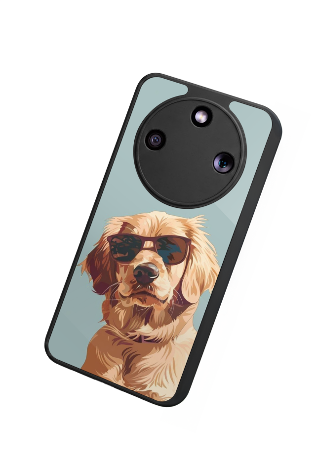 Honor Magic 8 Lite Uyumlu Golden Kopek Tasarımlı Glossy Premium Kılıf