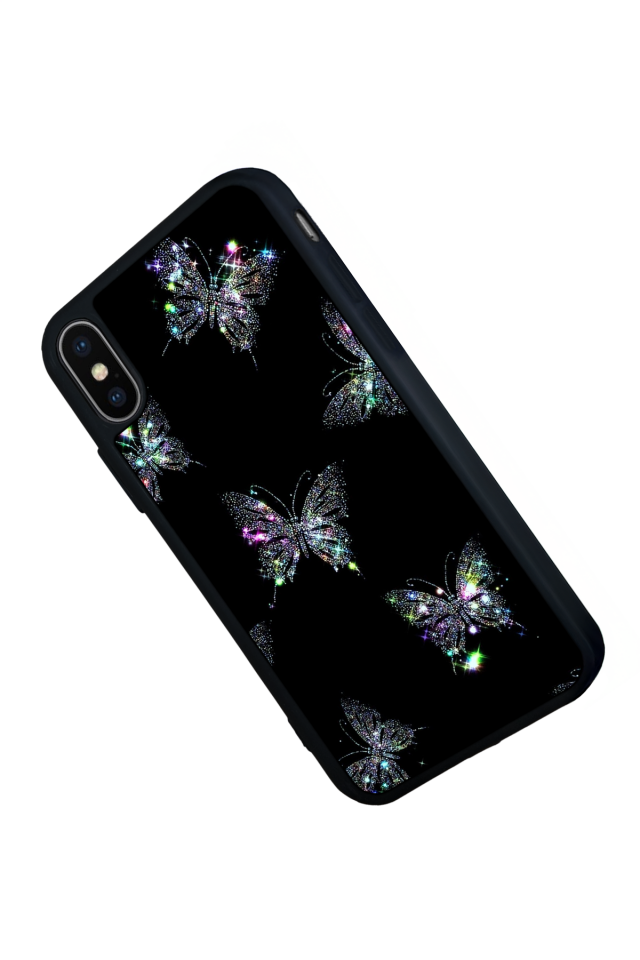 iPhone X/ XS Uyumlu Kelebek Tasarımlı Glossy Premium Kılıf