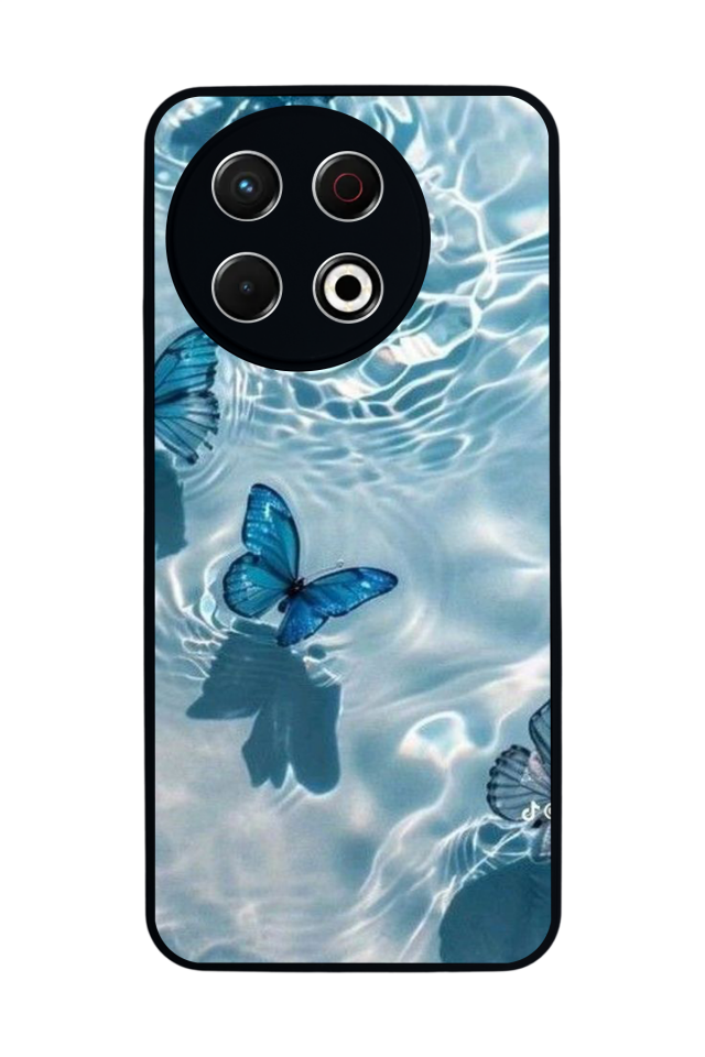 Tecno Spark 30 Pro Uyumlu Kelebek Tasarımlı Glossy Premium Kılıf