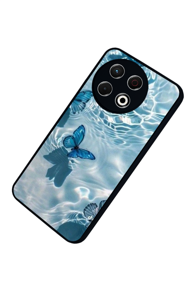 Tecno Spark 30 Pro Uyumlu Kelebek Tasarımlı Glossy Premium Kılıf