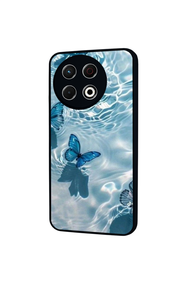 Tecno Spark 30 Pro Uyumlu Kelebek Tasarımlı Glossy Premium Kılıf