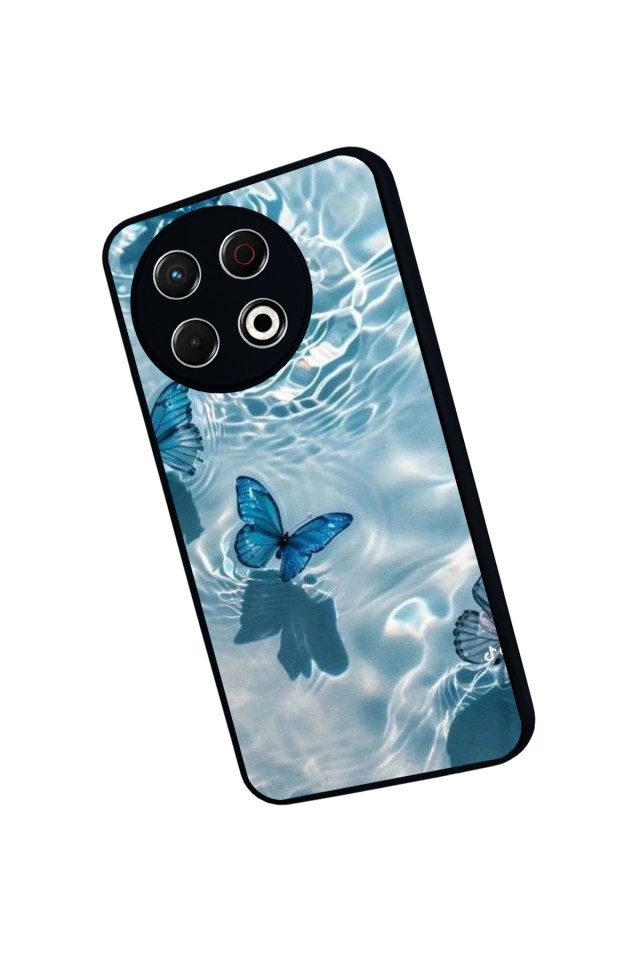 Tecno Spark 30 Pro Uyumlu Kelebek Tasarımlı Glossy Premium Kılıf