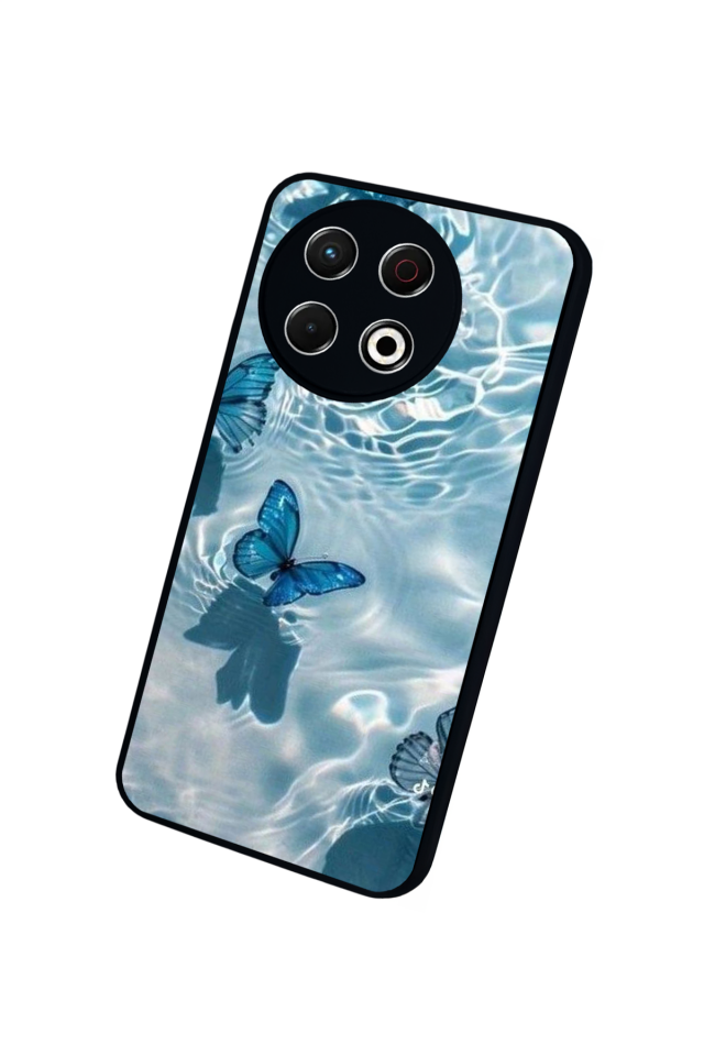 Tecno Spark 30 Pro Uyumlu Kelebek Tasarımlı Glossy Premium Kılıf