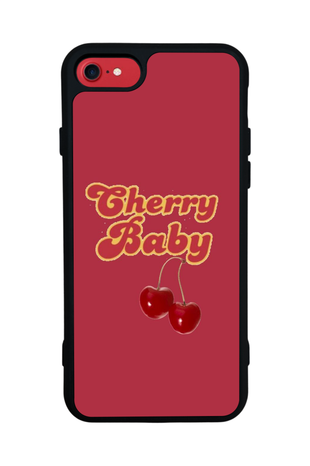 iPhone SE Uyumlu Kiraz Tasarımlı Glossy Premium Kılıf