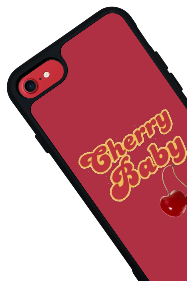 iPhone SE Uyumlu Kiraz Tasarımlı Glossy Premium Kılıf
