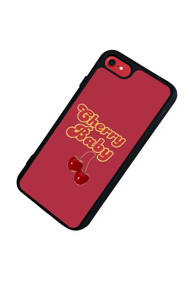 iPhone SE Uyumlu Kiraz Tasarımlı Glossy Premium Kılıf