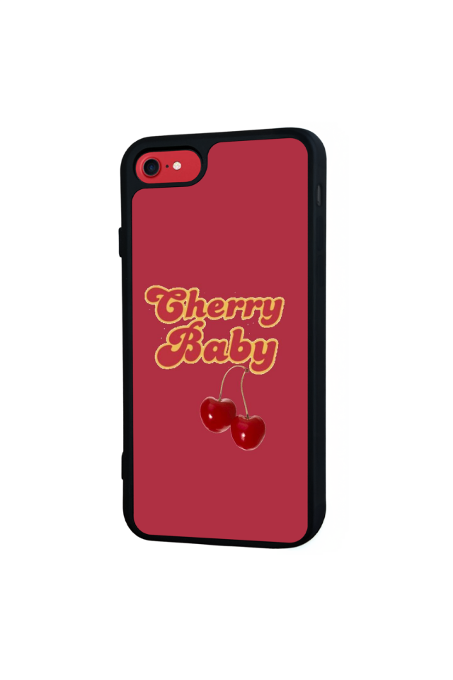 iPhone SE Uyumlu Kiraz Tasarımlı Glossy Premium Kılıf