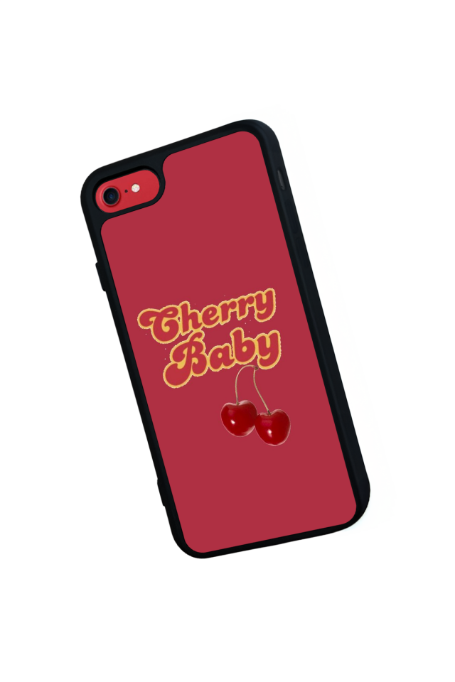 iPhone SE Uyumlu Kiraz Tasarımlı Glossy Premium Kılıf