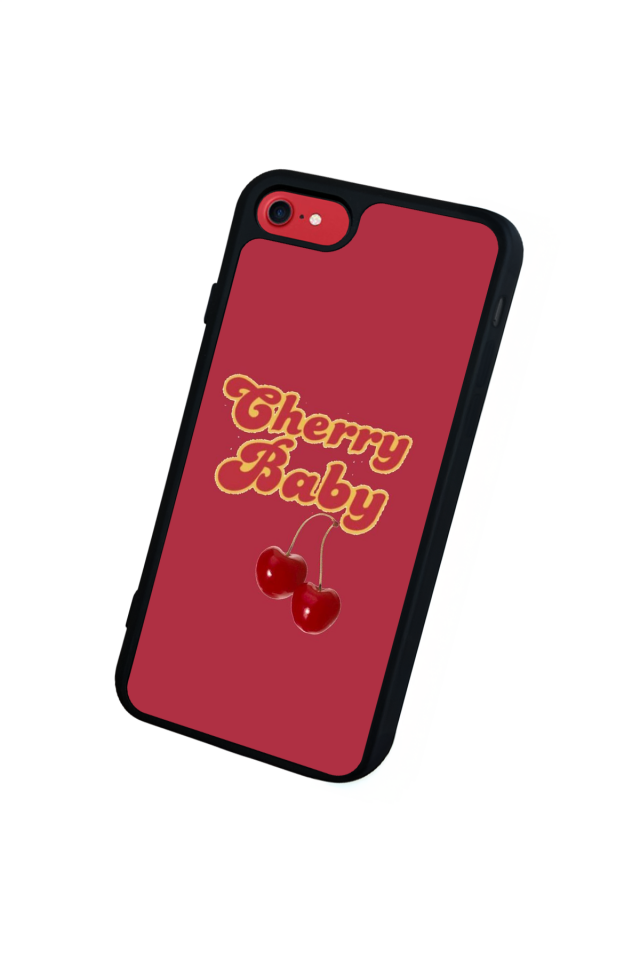 iPhone SE Uyumlu Kiraz Tasarımlı Glossy Premium Kılıf