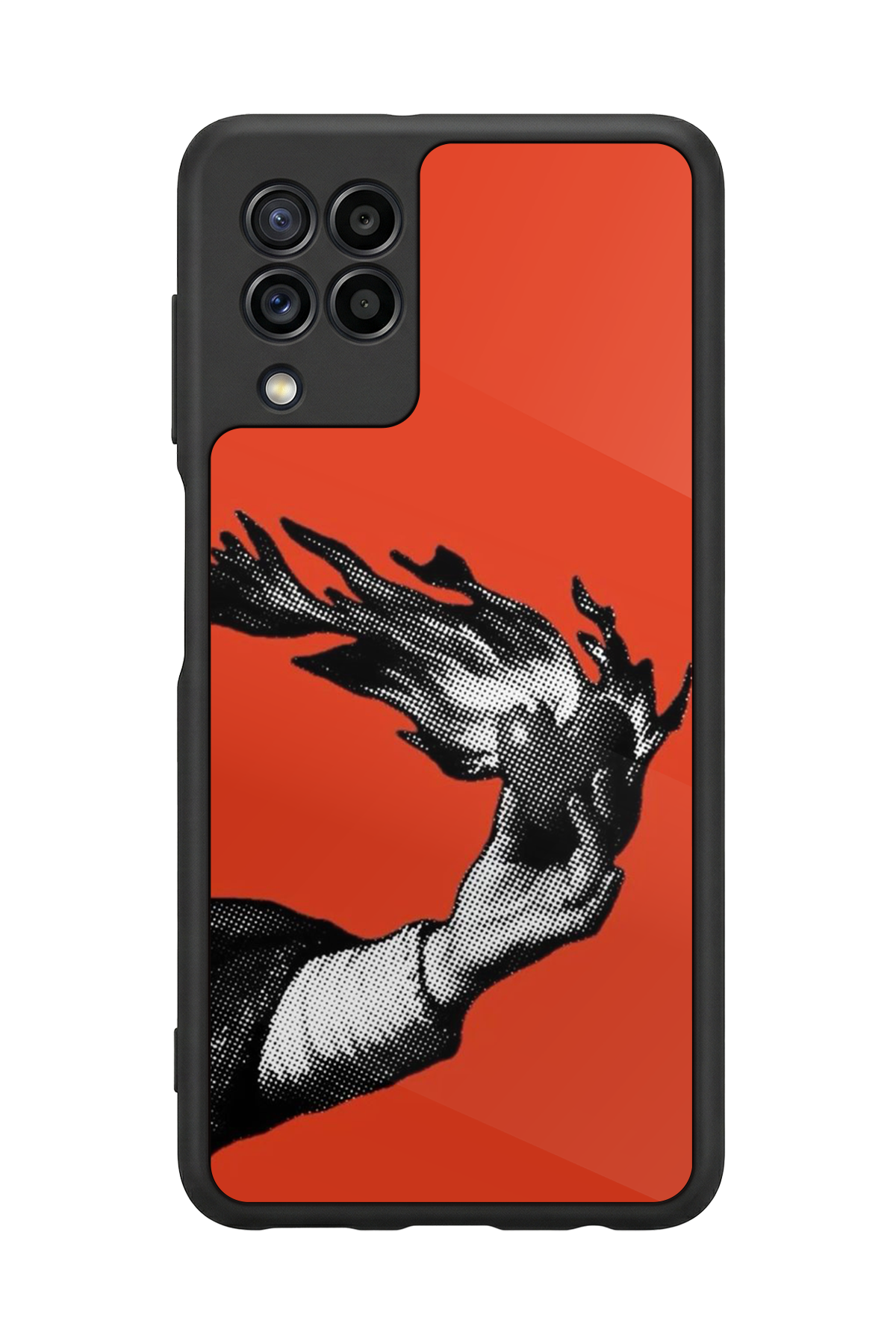 Samsung Galaxy M32 Uyumlu Kirmizi Tasarımlı Glossy Premium Kılıf