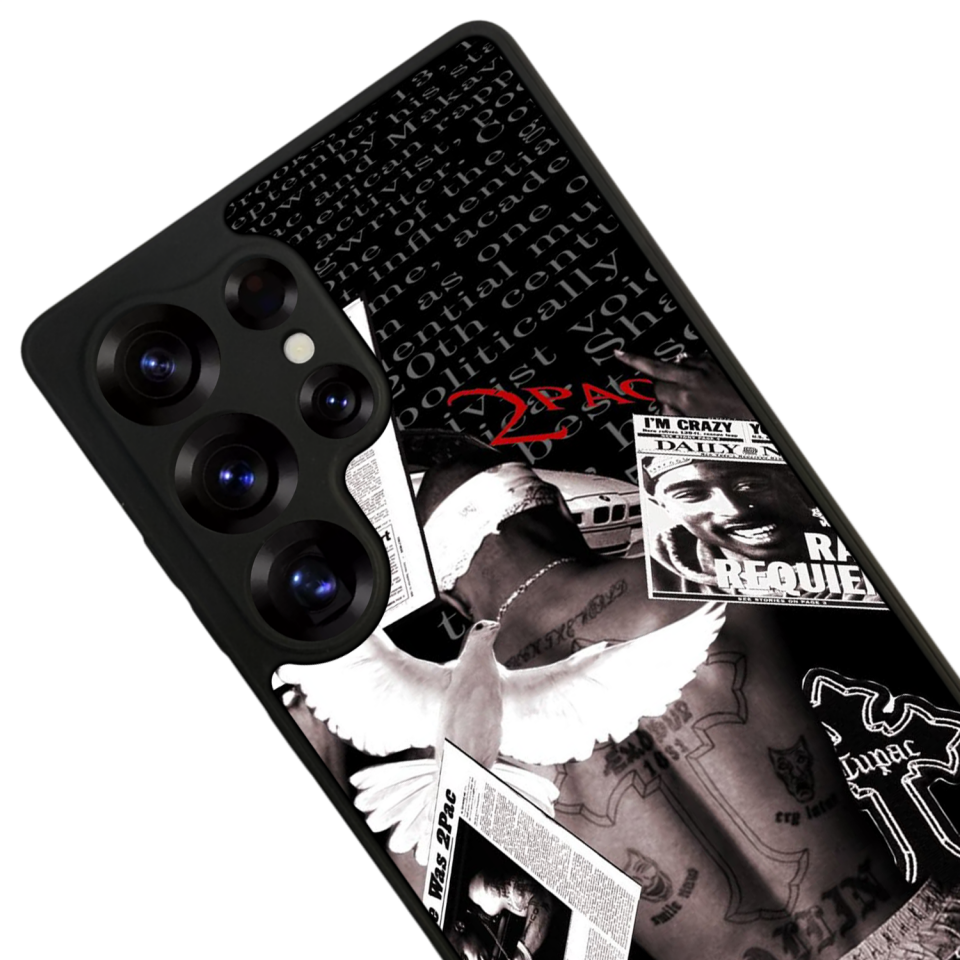 Samsung Galaxy S25 Ultra Uyumlu Tupac Tasarımlı Glossy Premium Kılıf