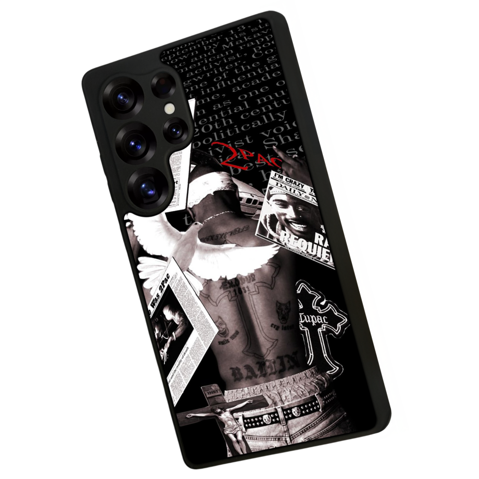 Samsung Galaxy S25 Ultra Uyumlu Tupac Tasarımlı Glossy Premium Kılıf