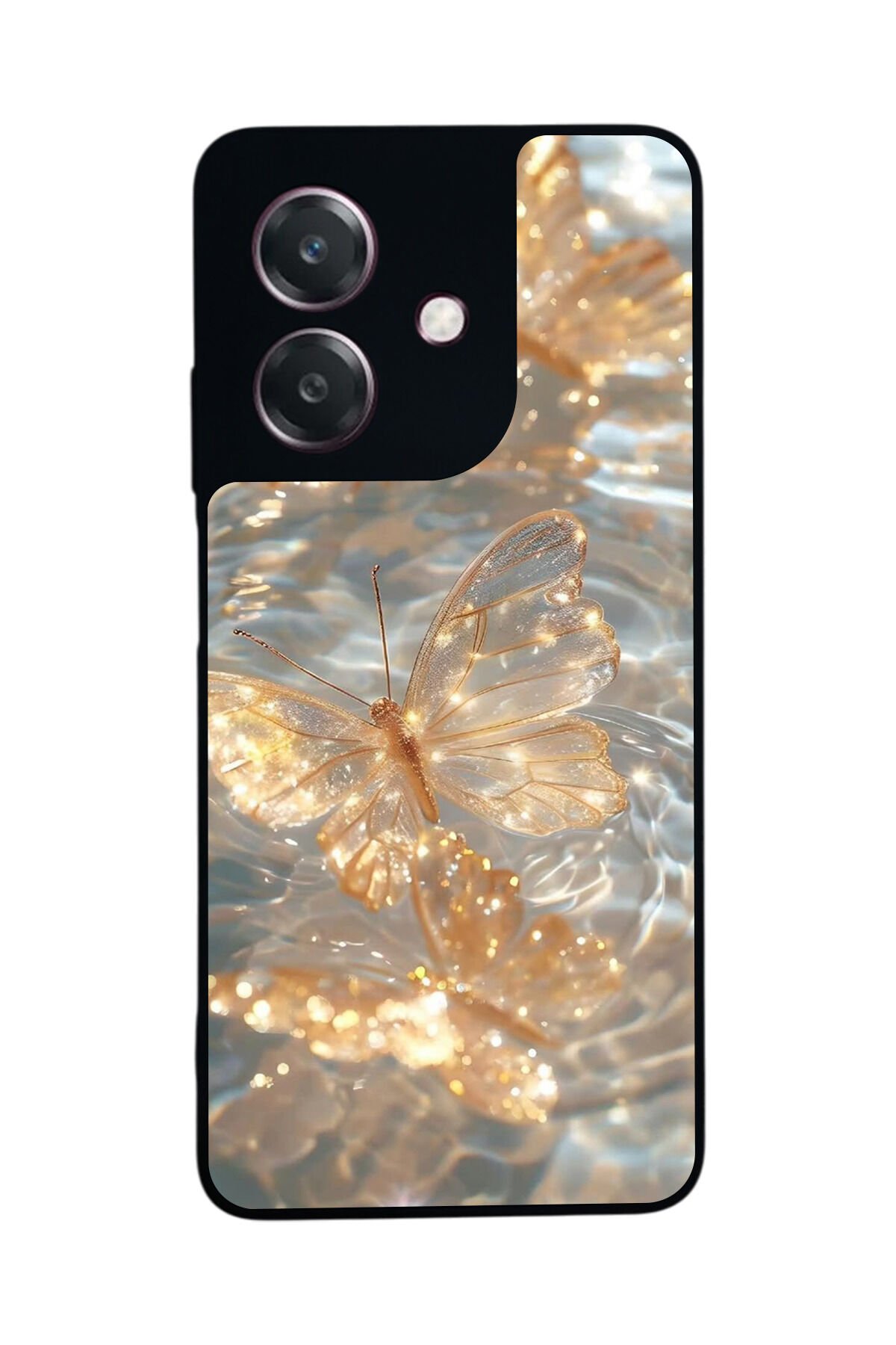 Oppo A3 5G Uyumlu Kelebek Tasarımlı Glossy Premium Kılıf