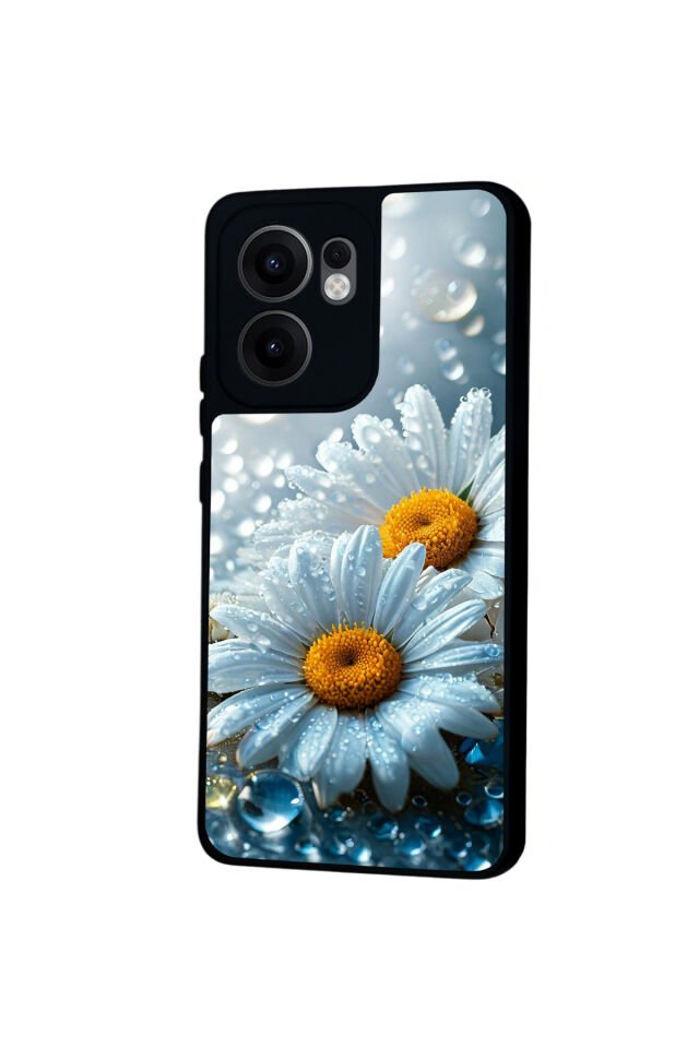 Oppo Reno 13F Uyumlu Cicek Tasarımlı Glossy Premium Kılıf