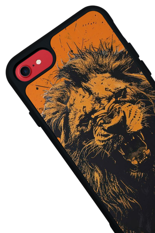 iPhone 8 Uyumlu Aslan Tasarımlı Glossy Premium Kılıf