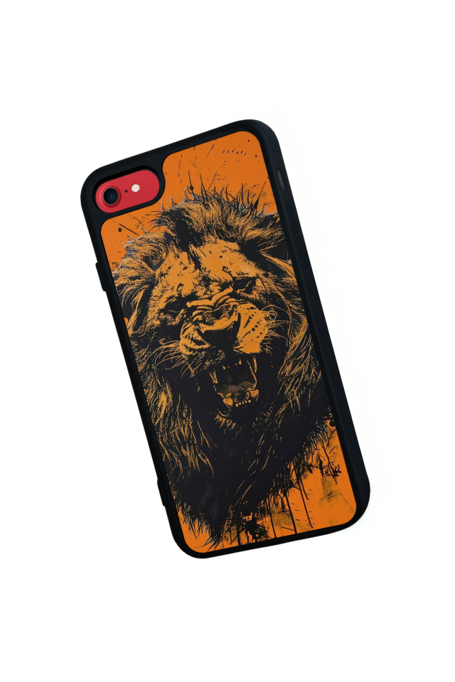 iPhone 8 Uyumlu Aslan Tasarımlı Glossy Premium Kılıf