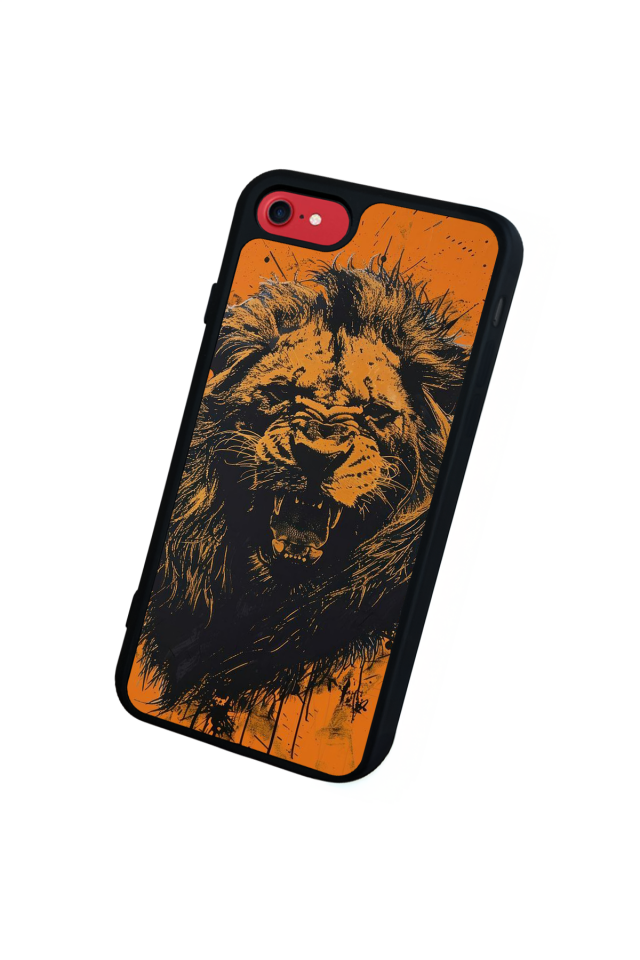 iPhone 8 Uyumlu Aslan Tasarımlı Glossy Premium Kılıf