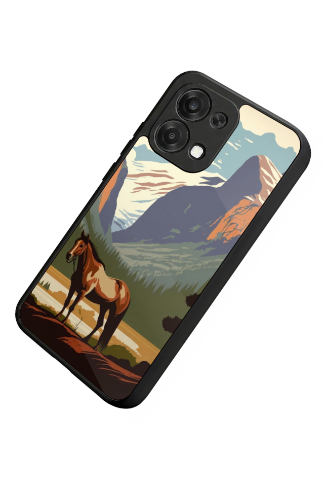 Oppo A6 Pro Uyumlu At Horse Tasarımlı Glossy Premium Kılıf
