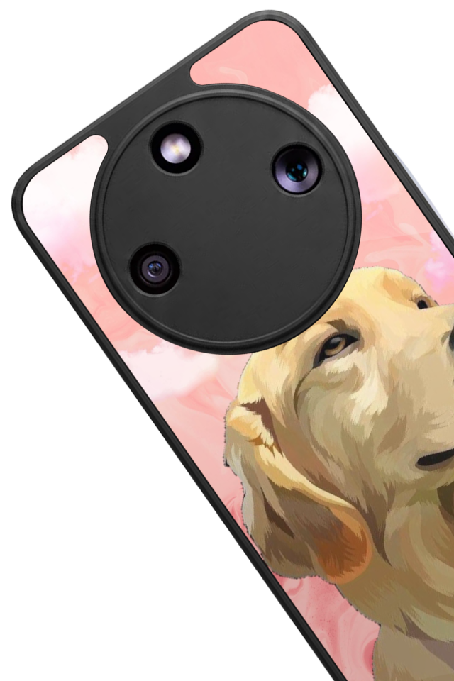 Honor Magic 8 Lite Uyumlu Golden Kopek Tasarımlı Glossy Premium Kılıf
