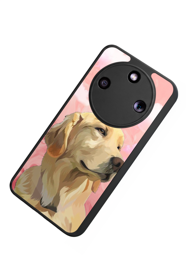 Honor Magic 8 Lite Uyumlu Golden Kopek Tasarımlı Glossy Premium Kılıf