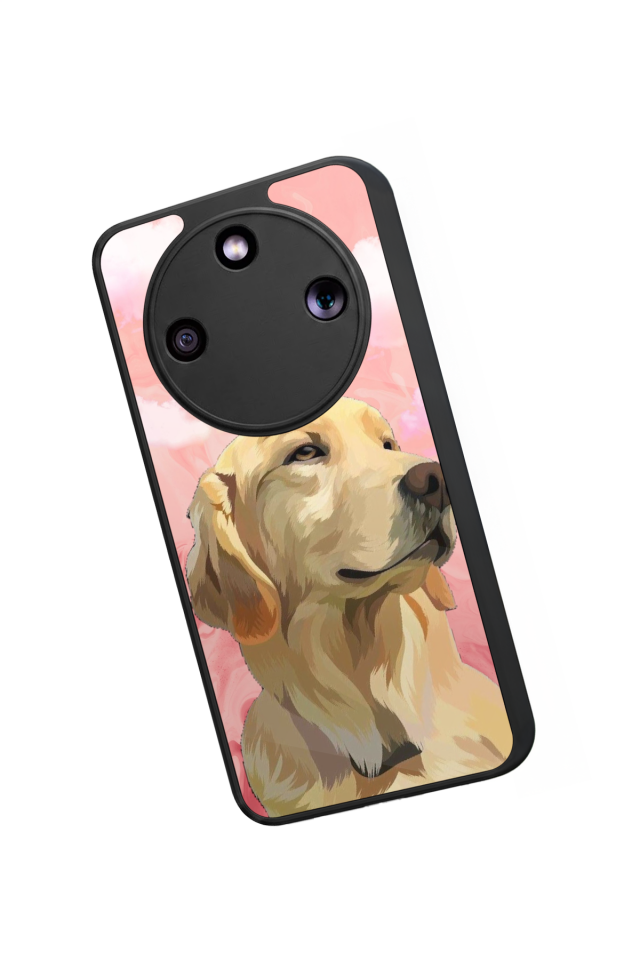 Honor Magic 8 Lite Uyumlu Golden Kopek Tasarımlı Glossy Premium Kılıf