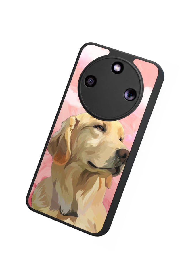 Honor Magic 8 Lite Uyumlu Golden Kopek Tasarımlı Glossy Premium Kılıf