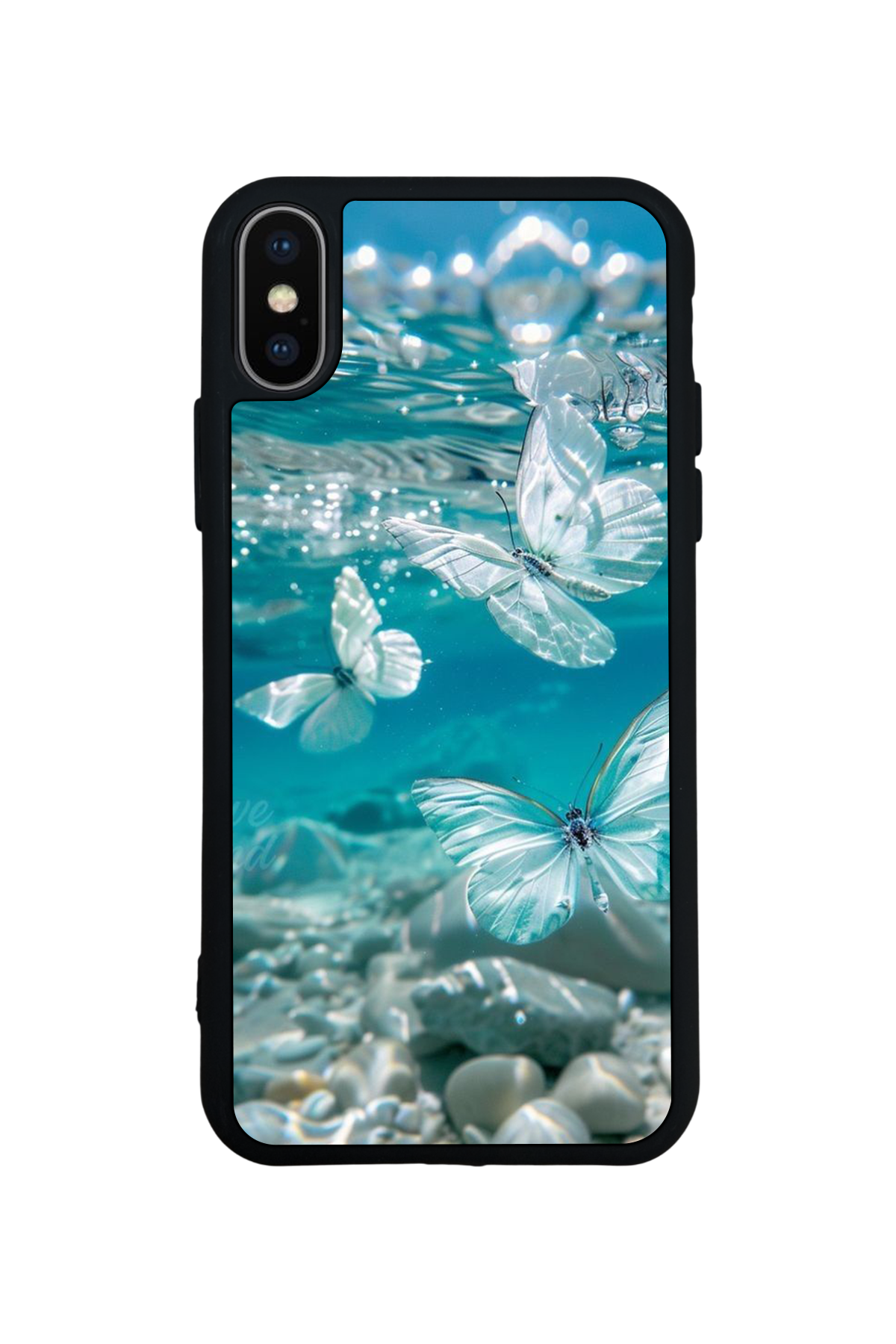 iPhone X/ XS Uyumlu Kelebek Tasarımlı Glossy Premium Kılıf