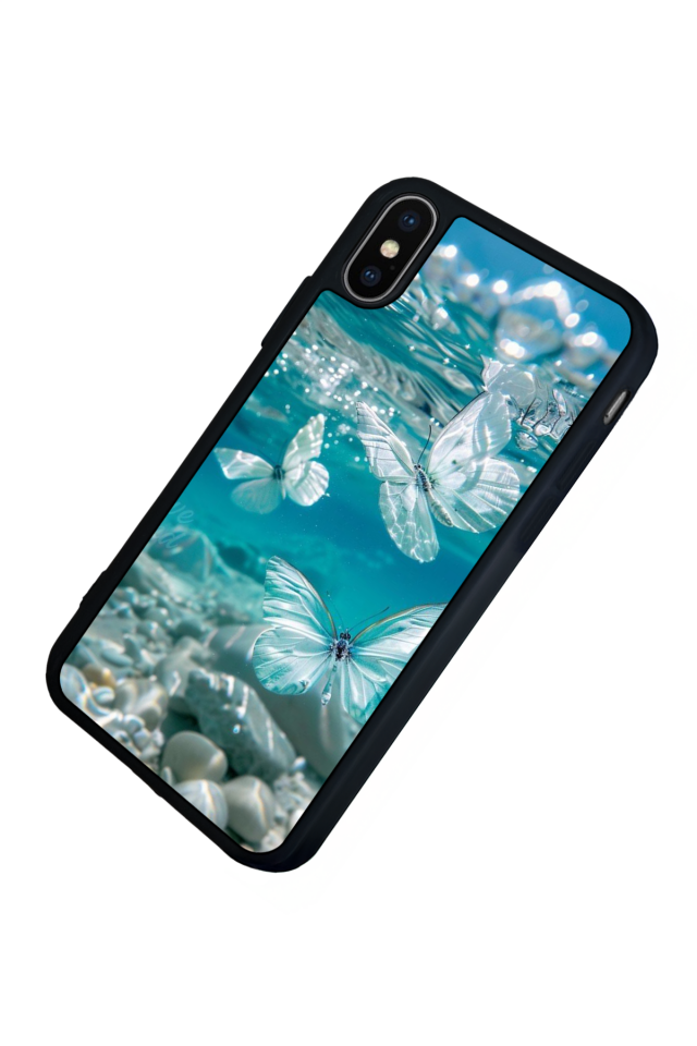 iPhone X/ XS Uyumlu Kelebek Tasarımlı Glossy Premium Kılıf