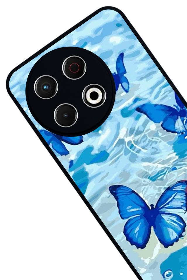 Tecno Spark 30 Pro Uyumlu Kelebek Tasarımlı Glossy Premium Kılıf