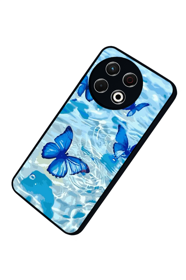 Tecno Spark 30 Pro Uyumlu Kelebek Tasarımlı Glossy Premium Kılıf