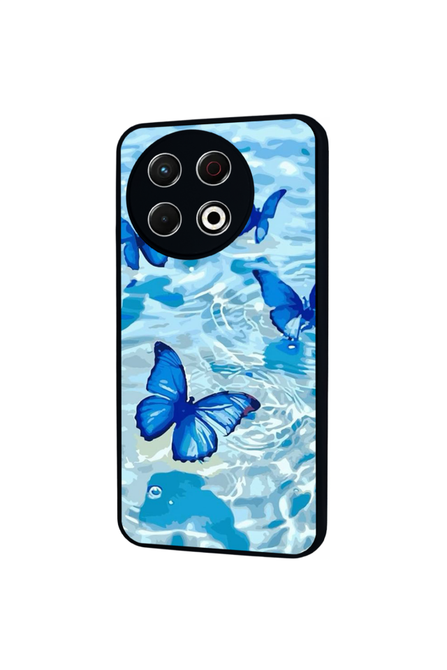 Tecno Spark 30 Pro Uyumlu Kelebek Tasarımlı Glossy Premium Kılıf