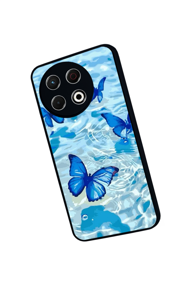 Tecno Spark 30 Pro Uyumlu Kelebek Tasarımlı Glossy Premium Kılıf