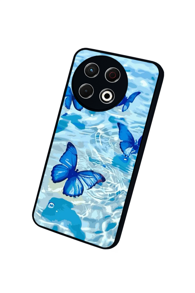 Tecno Spark 30 Pro Uyumlu Kelebek Tasarımlı Glossy Premium Kılıf