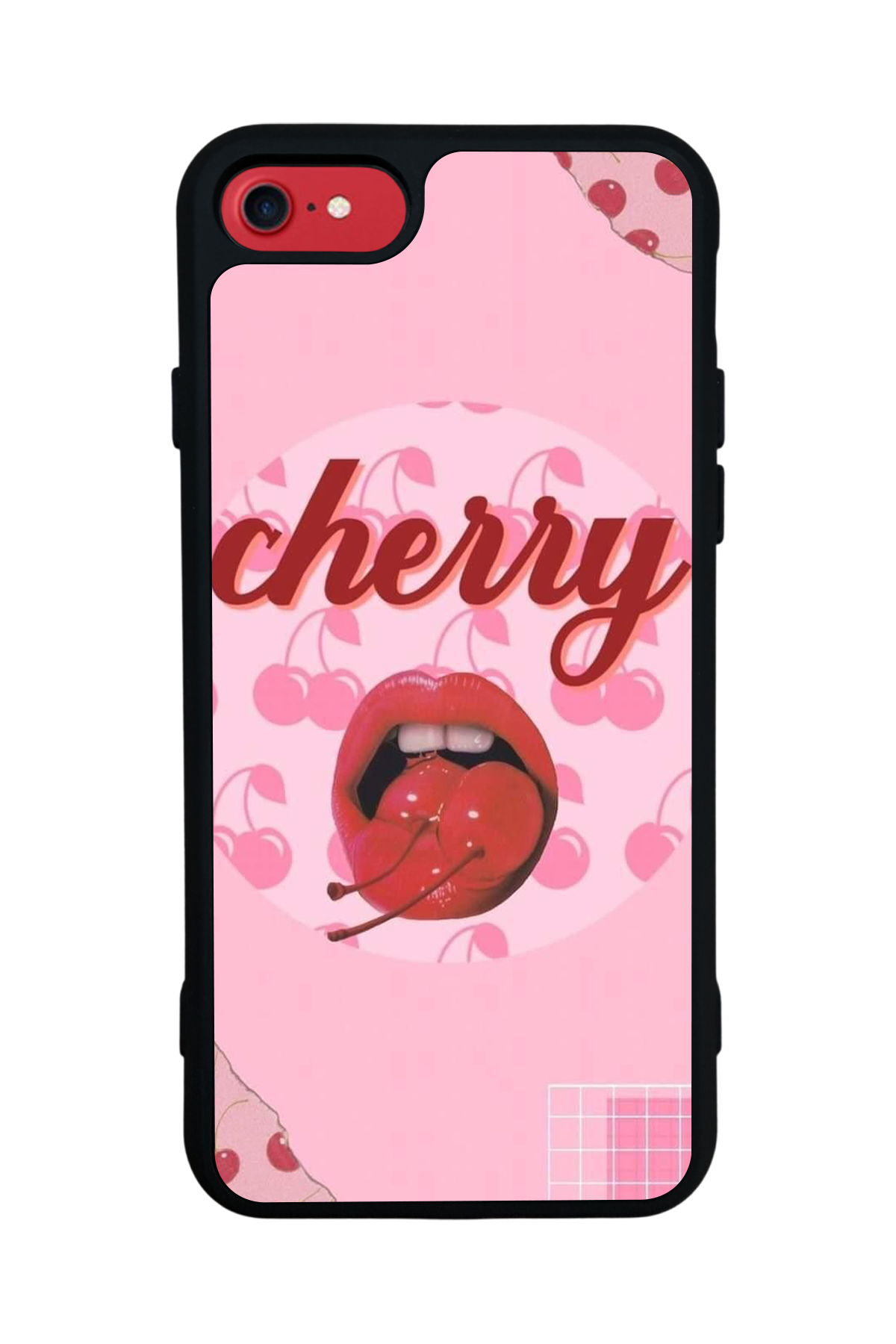 iPhone SE Uyumlu Kiraz Tasarımlı Glossy Premium Kılıf