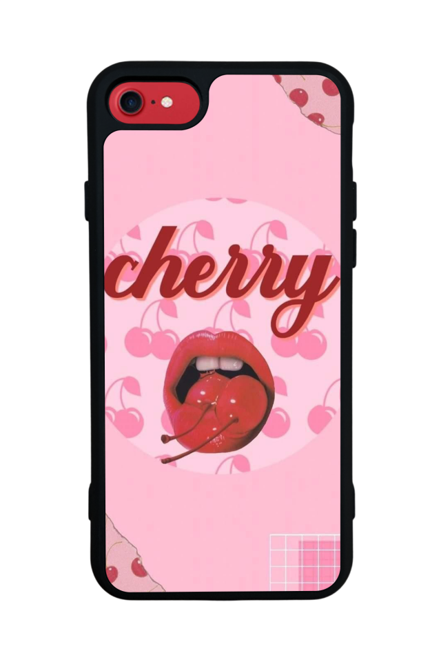 iPhone SE Uyumlu Kiraz Tasarımlı Glossy Premium Kılıf