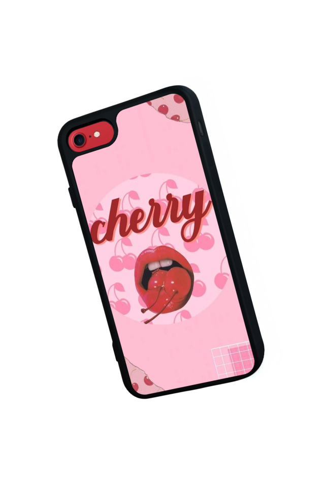 iPhone SE Uyumlu Kiraz Tasarımlı Glossy Premium Kılıf