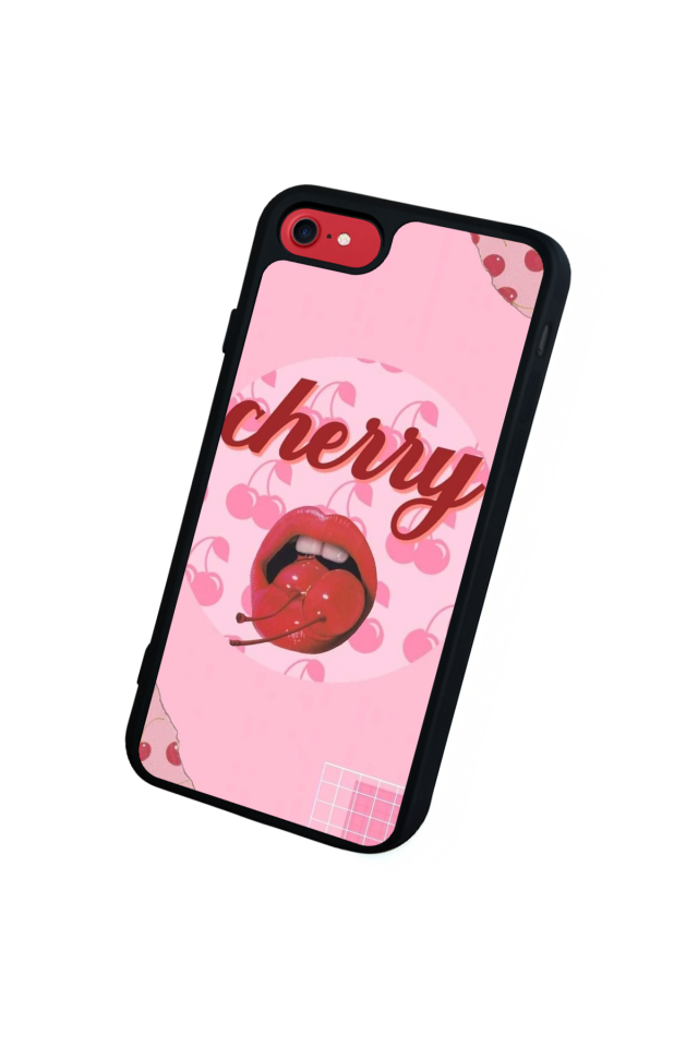 iPhone SE Uyumlu Kiraz Tasarımlı Glossy Premium Kılıf