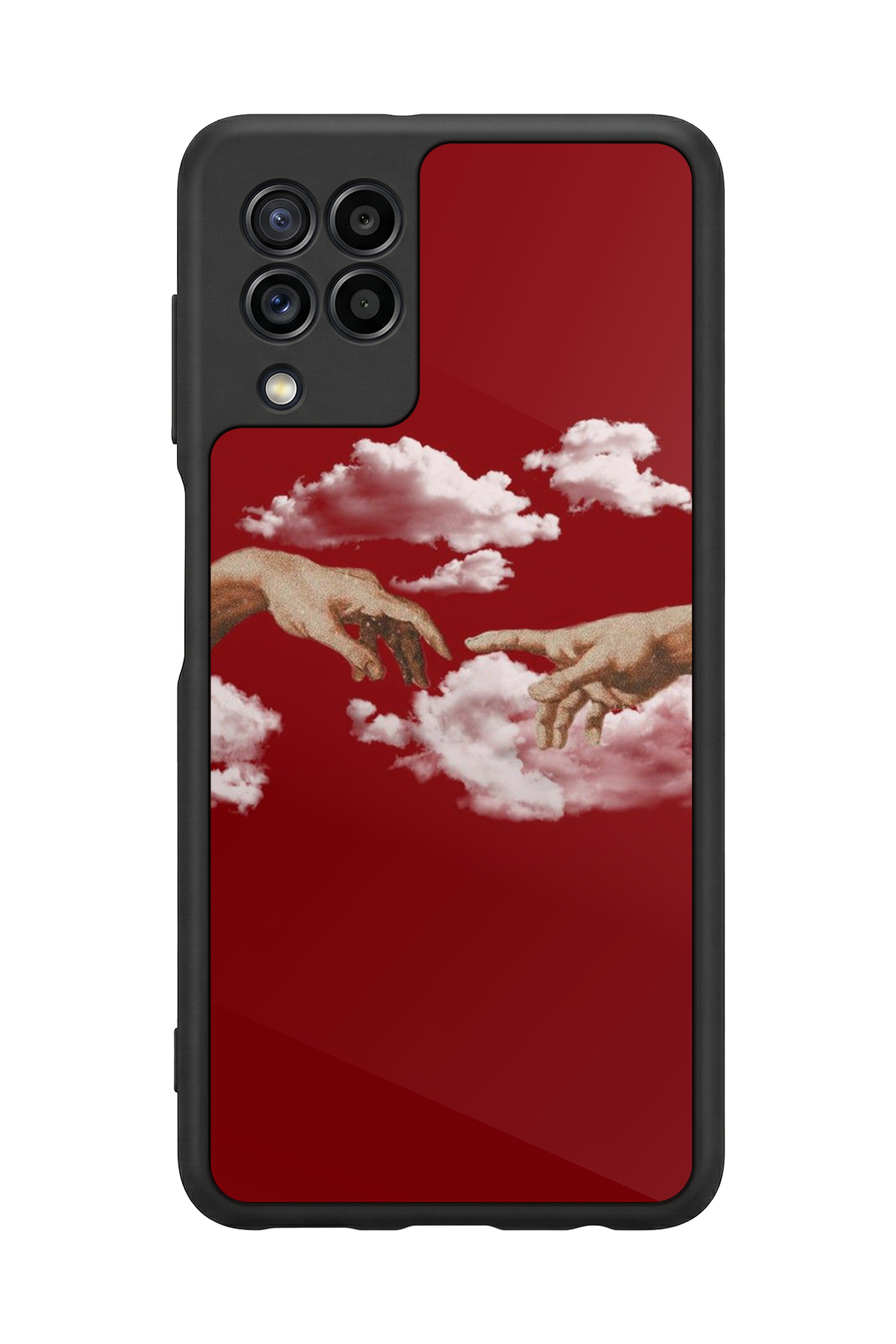 Samsung Galaxy M32 Uyumlu Kirmizi Tasarımlı Glossy Premium Kılıf